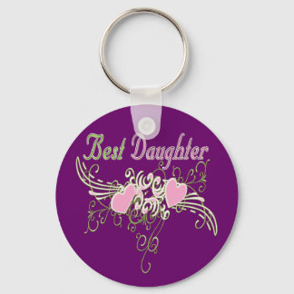 Best Daughter Swirling Hearts Gifts Keychain