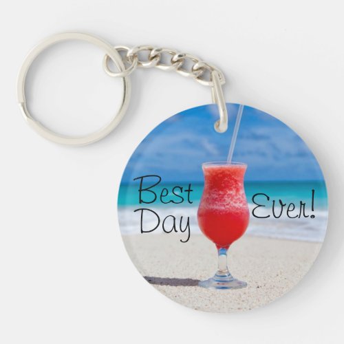 Best Day Beach Keychain