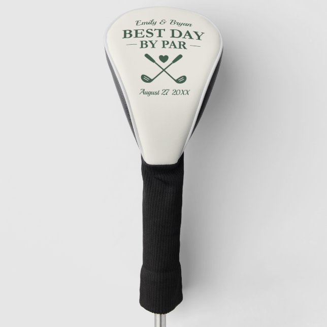 Best Day By Par Personalized Wedding Golf Head Cover (Front)