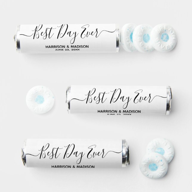 Best Day Ever black script modern wedding Breath Savers® Mints (Assorted)