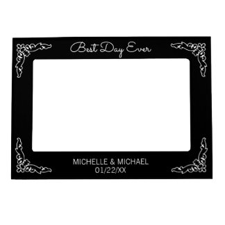 Best Day Ever Black Wedding Magnetic Picture Frame