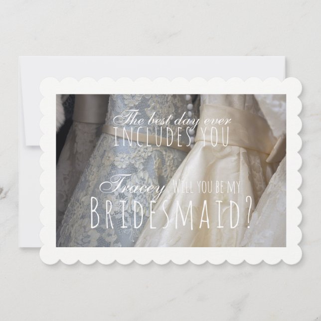Best Day Ever Bridesmaid Dress Photo Proposal Invitation (Front)
