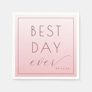 Best Day Ever Celebration Pink Minimalist Napkins