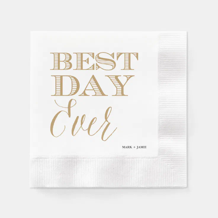 BEST DAY EVER cocktail napkin | Zazzle