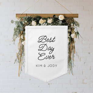 Best Day Ever Custom Wedding Hanging Pennant