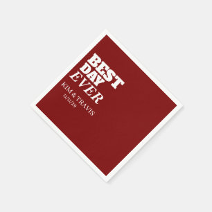 BEST DAY EVER CUSTOMIZED NAME & TEXT WEDDING  NAPKINS