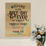 Best Day Ever Earthtone Retro Wedding Welcome Poster