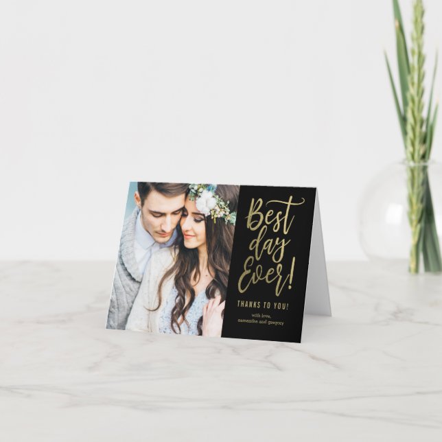 Best Day Ever EDITABLE COLOR Thank You Card (Front)