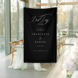 BEST DAY EVER! Elegant, Black Wedding Banner