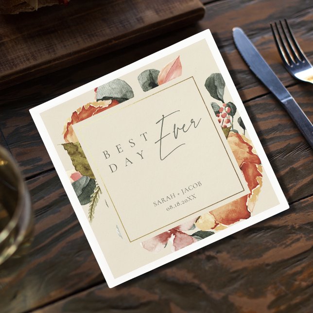 Best Day Ever Elegant Garden Wedding Napkins (Best Day Ever Elegant Garden Wedding Napkins)