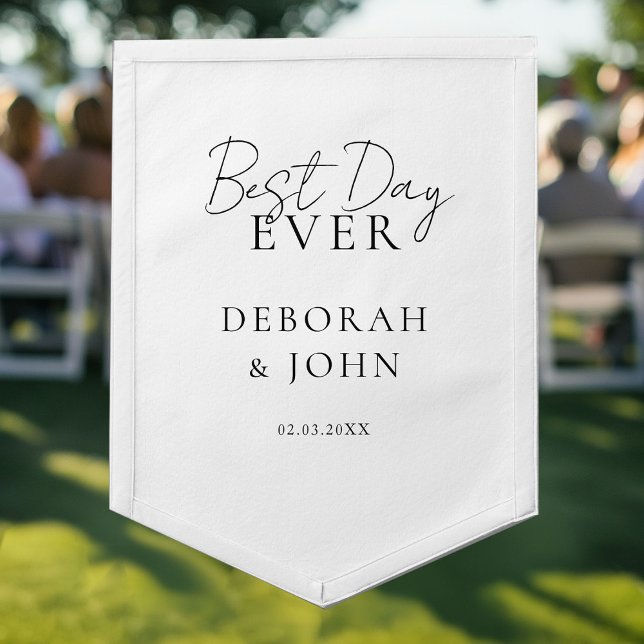 Best Day Ever!  Elegant, modern, wedding Pennant (Creator Uploaded)