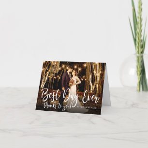 Best Day Ever Elegant Photo Wedding Thank You Card