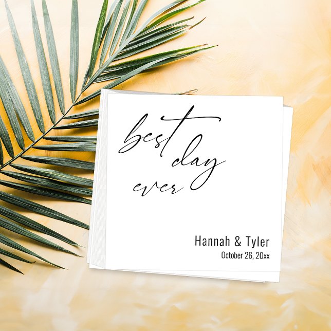 Best Day Ever Elegant Simple Wedding Napkins (Creator Uploaded)