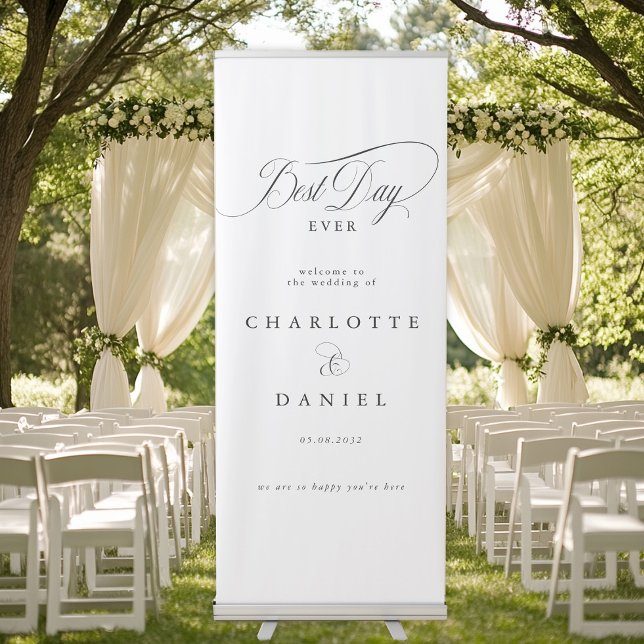BEST DAY EVER!  Elegant, Wedding Banner (BEST DAY EVER! Elegant, Wedding Banner with your names, date, text. Elegant, modern, minimal.)