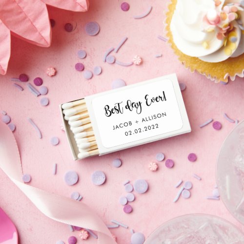 best day ever elegant wedding favor bridal matchboxes