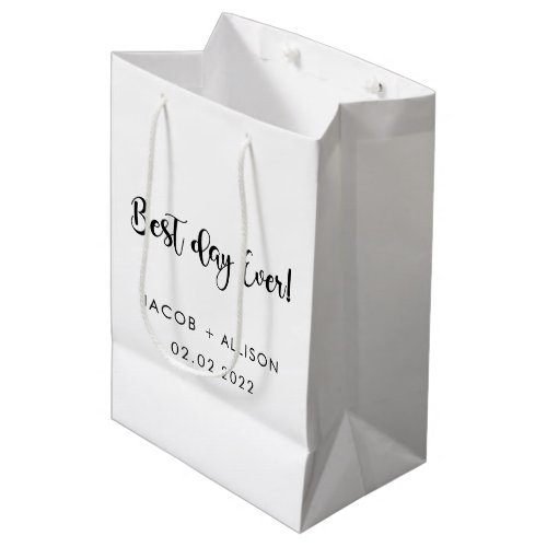 best day ever elegant wedding favor  hand fan medium gift bag