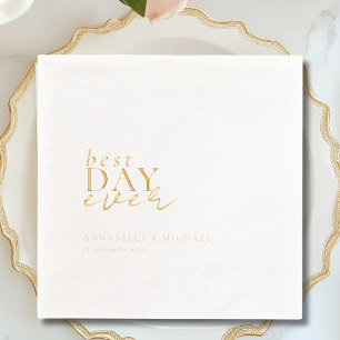Best Day Ever Foil Wedding  Napkins
