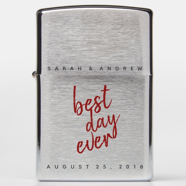 Best Day Ever Groomsmen Zippo Lighter (Front)