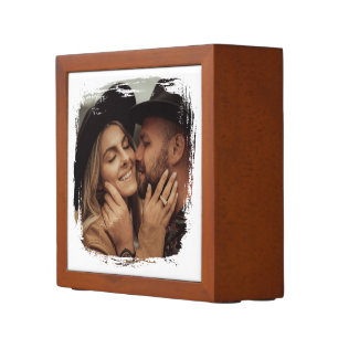 Best Day Ever Grunge Border Wedding Photo Desk Organizer