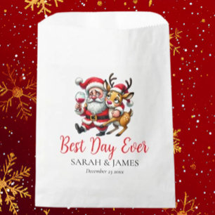 Best Day Ever Merry Christmas Greetings Santa Favor Bag