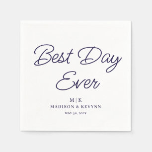Best Day Ever Minimal and Chic   Wedding Napkins