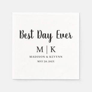 Best  Day Ever Minimal and Chic   Wedding Napkins