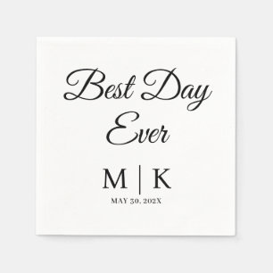 Best  Day Ever Minimal and Chic   Wedding Napkins