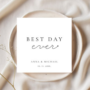 Best Day Ever Minimalist Elegant Script Wedding Napkins