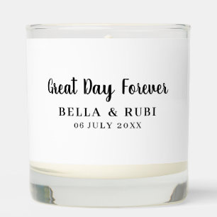 Best Day Ever Minimalist Wedding Candle Favor