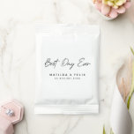 Best Day Ever | Minimalist White Wedding Day Hot Chocolate Drink Mix<br><div class="desc">Simple, stylish "best day ever" wedding day cocoa drink mix in a modern minimalist design style with a handwritten script typography in classic black and white written in an informal casual style. The text can easily be personalized for a unique one of a kind design for your special day. Why...</div>
