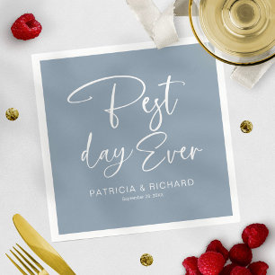 Best Day Ever Modern Calligraphy Wedding Napkins