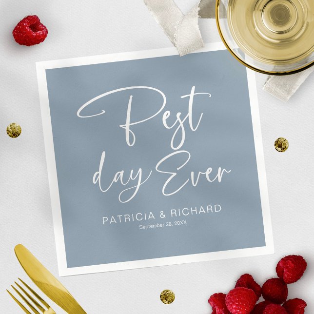 Best Day Ever Modern Calligraphy Wedding  Napkins (Creator Uploaded)