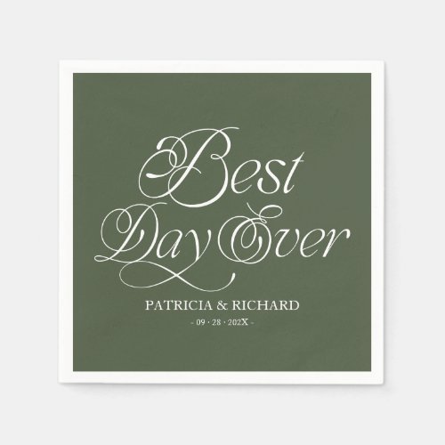 Best Day Ever Modern Minimalist Wedding Napkins
