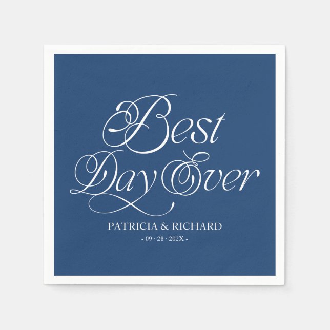 Best Day Ever Modern Minimalist Wedding Napkins (Front)