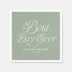 Best Day Ever Modern Minimalist Wedding Napkins