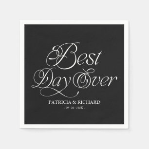 Best Day Ever Modern Minimalist Wedding Napkins