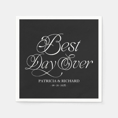 Best Day Ever Modern Minimalist Wedding Napkins
