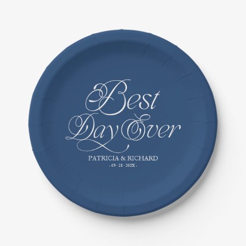 Best Day Ever Modern Minimalist Wedding Paper Plates