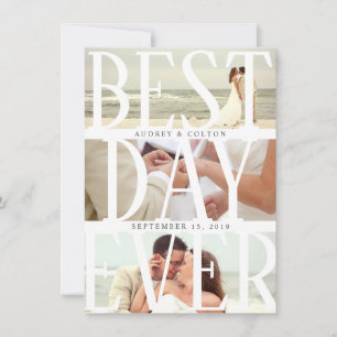 Best Day Ever Modern Wedding Thank You Announcement