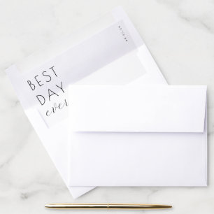 Best Day Ever Optimistic Black Minimalist Envelope Liner