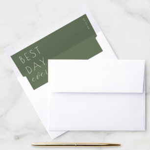 Best Day Ever Optimistic Olive Green Modern Envelope Liner