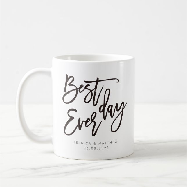 Best day ever personalized coffee mug (Left)