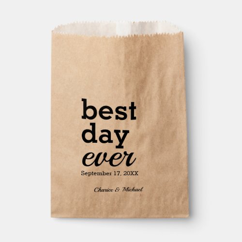 Best Day Ever Personalized Name Date Wedding Treat Favor Bag