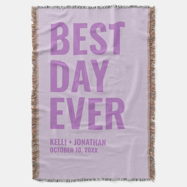 Best Day Ever Personalized Wedding Blanket Gift (Front Vertical)