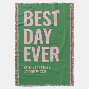 Best Day Ever Personalized Wedding Blanket Gift
