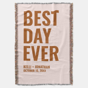 Best Day Ever Personalized Wedding Blanket Gift