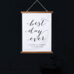 Best Day Ever Personalized Wedding Gift Hanging Tapestry<br><div class="desc">A lovely wedding gift for newly weds featuring the phrase "best day ever" in black modern calligraphy font,  personalized with the name of the happy couple underneath.</div>