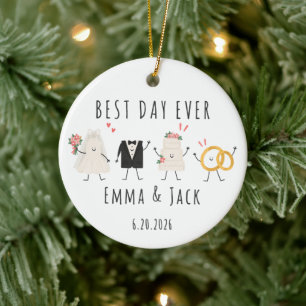 Best Day Ever Personalized Wedding Ornament