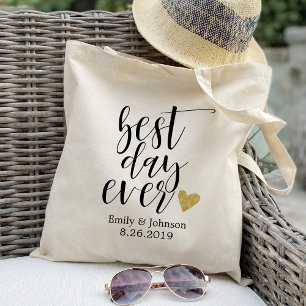best day ever,personalized wedding welcome,gift tote bag