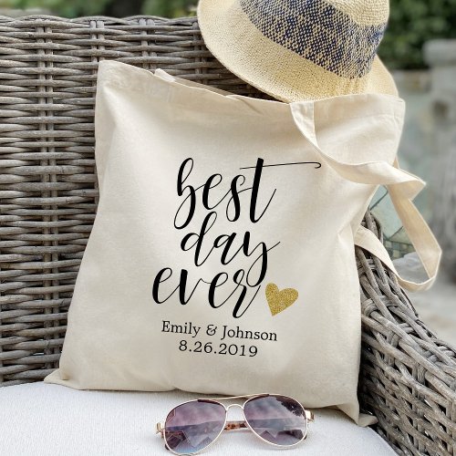 best day everpersonalized wedding welcomegift tote bag